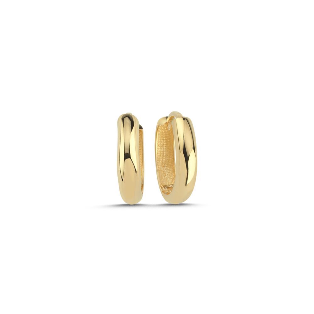 Orta Boy Sade Oval Halka Küpe (1,5x1,5 cm 2 mm)